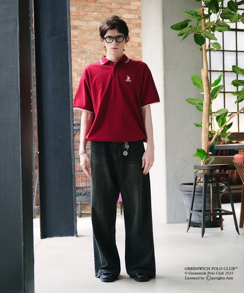 Adoon plain（アドーンプレーン）の「GREENWICH POLOCLUB MOSS STITCH POLO SHIRT / グリニッジ ポロクラブ鹿の子ポロシャツ（ポロシャツ・メンズ・ボルドー/ネイビー/ブラック/アイボリー・LARGE/MEDIUM）」の6枚目の写真