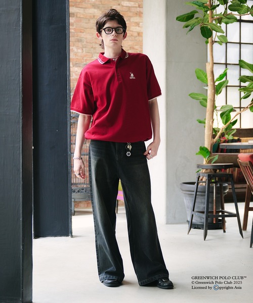 Adoon plain（アドーンプレーン）の「GREENWICH POLOCLUB MOSS STITCH POLO SHIRT / グリニッジ ポロクラブ鹿の子ポロシャツ（ポロシャツ・メンズ・ボルドー/ネイビー/ブラック/アイボリー・LARGE/MEDIUM）」の8枚目の写真