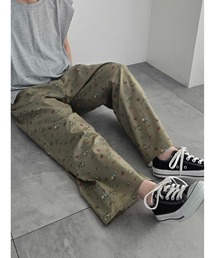 花柄プリントイージーパンツ