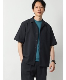 オープンカラーシャツ 半袖 ウォッシャブル ウールライクポリエステル