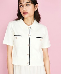 QUEENS COURT（クイーンズコート）の「配色ラインポロ襟ニット≪手洗い可能≫（ニット/セーター）」