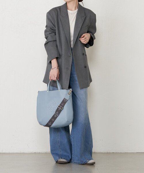 russet（ラシット）の「スリム2WAYトートバッグ <エンボスモノグラム>（トートバッグ・レディース・ブラック/グレー系その他/ダークブラウン/ブルー系その他・FREE）」の18枚目の写真