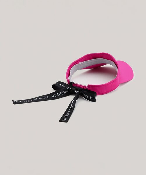 TOMMY HILFIGER（トミーヒルフィガー）の「TOMMY HILFIGER GOLF トミーロゴリボンバイザー（キャップ・レディース・ブルー/ピンク/ブラック・FREE）」の11枚目の写真