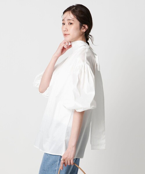 UNITED ARROWS(ユナイテッドアローズ)の「FABRICA シルキーボウタイブラウス - ウォッシャブル -(シャツ/ブラウス・レディース・オフホワイト/その他7/その他1・FREE)」の1枚目の写真