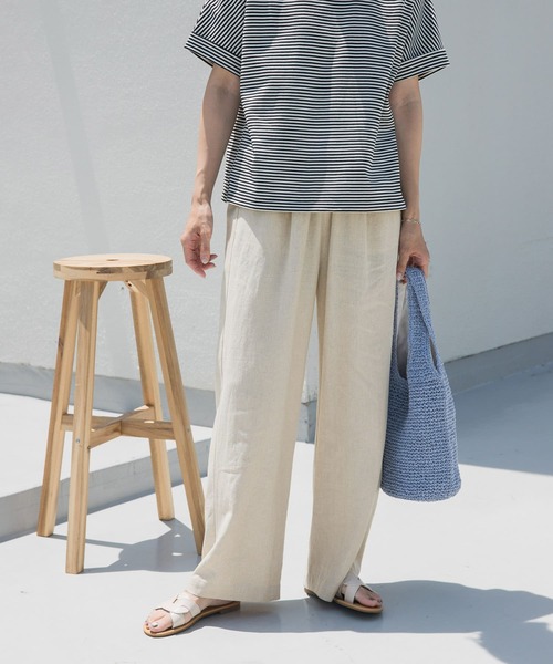 URBAN RESEARCH DOORS(アーバンリサーチドアーズ)の「リネンレーヨンイージーパンツ(その他パンツ・レディース・ピンク/グリーン/ナチュラル/ブラック・SMALL/MEDIUM)」の5枚目の写真