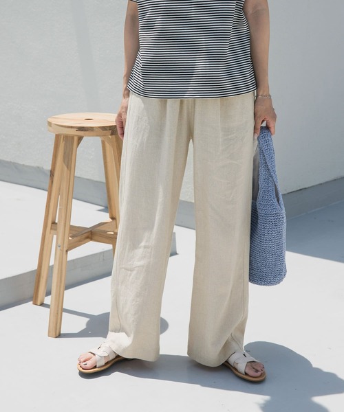 URBAN RESEARCH DOORS(アーバンリサーチドアーズ)の「リネンレーヨンイージーパンツ(その他パンツ・レディース・ピンク/グリーン/ナチュラル/ブラック・SMALL/MEDIUM)」の6枚目の写真