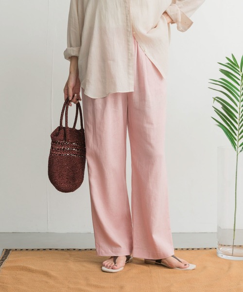 URBAN RESEARCH DOORS(アーバンリサーチドアーズ)の「リネンレーヨンイージーパンツ(その他パンツ・レディース・ピンク/グリーン/ナチュラル/ブラック・SMALL/MEDIUM)」の8枚目の写真