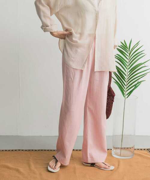 URBAN RESEARCH DOORS(アーバンリサーチドアーズ)の「リネンレーヨンイージーパンツ(その他パンツ・レディース・ピンク/グリーン/ナチュラル/ブラック・SMALL/MEDIUM)」の9枚目の写真