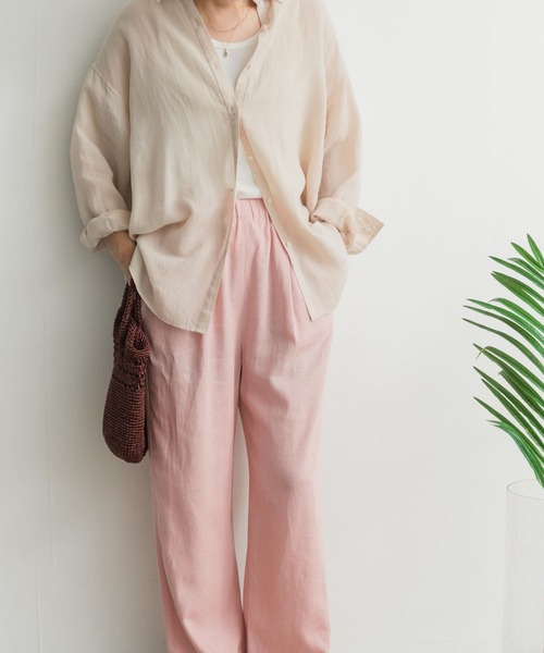 URBAN RESEARCH DOORS(アーバンリサーチドアーズ)の「リネンレーヨンイージーパンツ(その他パンツ・レディース・ピンク/グリーン/ナチュラル/ブラック・SMALL/MEDIUM)」の11枚目の写真