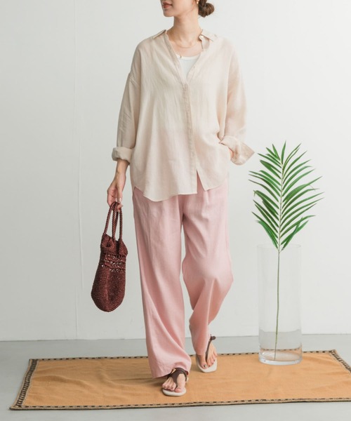 URBAN RESEARCH DOORS(アーバンリサーチドアーズ)の「リネンレーヨンイージーパンツ(その他パンツ・レディース・ピンク/グリーン/ナチュラル/ブラック・SMALL/MEDIUM)」の12枚目の写真