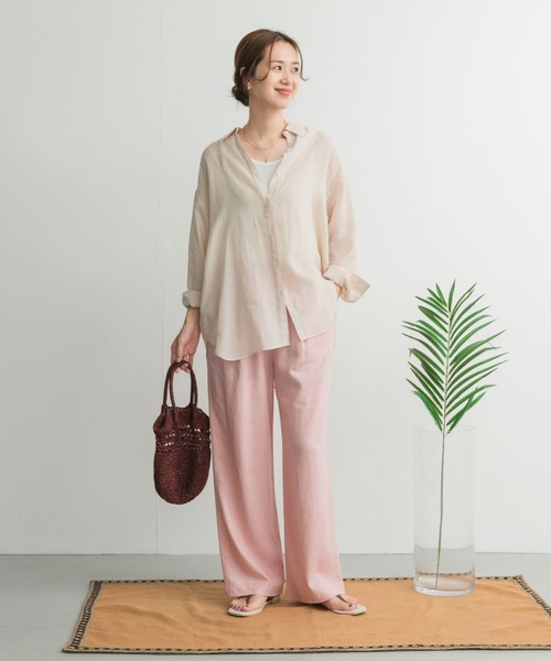 URBAN RESEARCH DOORS(アーバンリサーチドアーズ)の「リネンレーヨンイージーパンツ(その他パンツ・レディース・ピンク/グリーン/ナチュラル/ブラック・SMALL/MEDIUM)」の13枚目の写真