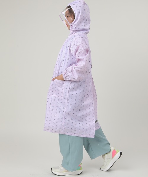 【新品】レインコート レインバイザーセット 男女兼用 背面収納可能/男女兼用/クリアバイザー/反射テープ付き】キッズ クリア