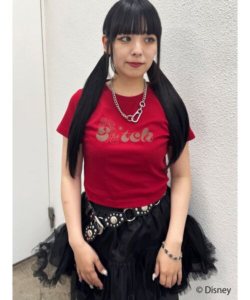 jouetie(ジュエティ)の「【Lilo&Stitch】ロゴフィットTシャツ(Tシャツ/カットソー・レディース・レッド/アイボリー/ブラック・MEDIUM)」の11枚目の写真
