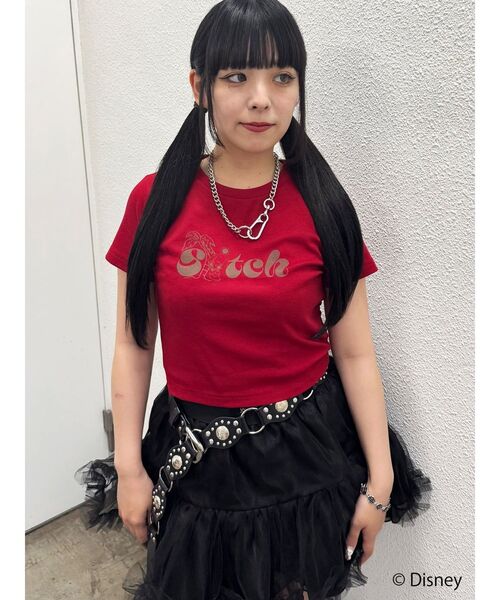 jouetie(ジュエティ)の「【Lilo&Stitch】ロゴフィットTシャツ(Tシャツ/カットソー・レディース・レッド/アイボリー/ブラック・MEDIUM)」の12枚目の写真