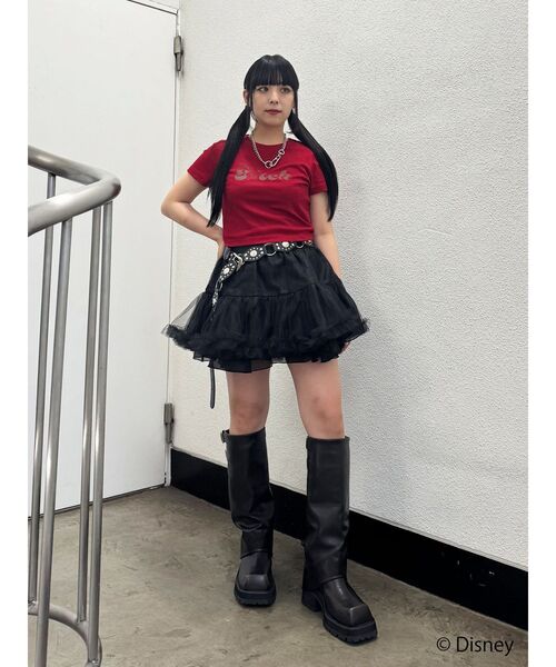 jouetie(ジュエティ)の「【Lilo&Stitch】ロゴフィットTシャツ(Tシャツ/カットソー・レディース・レッド/アイボリー/ブラック・MEDIUM)」の13枚目の写真