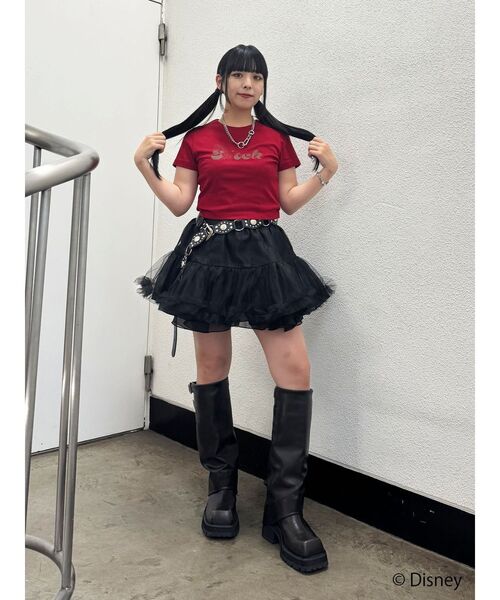 jouetie(ジュエティ)の「【Lilo&Stitch】ロゴフィットTシャツ(Tシャツ/カットソー・レディース・レッド/アイボリー/ブラック・MEDIUM)」の14枚目の写真