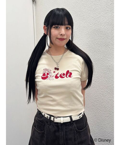 jouetie(ジュエティ)の「【Lilo&Stitch】ロゴフィットTシャツ(Tシャツ/カットソー・レディース・レッド/アイボリー/ブラック・MEDIUM)」の17枚目の写真