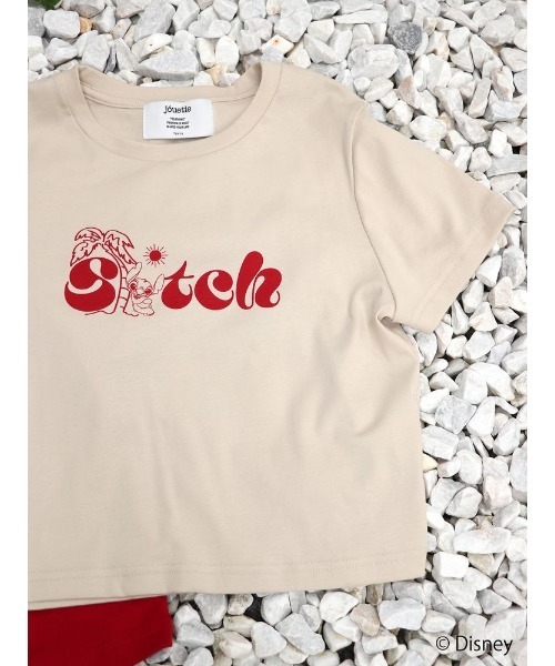 jouetie(ジュエティ)の「【Lilo&Stitch】ロゴフィットTシャツ(Tシャツ/カットソー・レディース・レッド/アイボリー/ブラック・MEDIUM)」の1枚目の写真