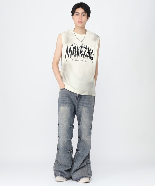 3.3 Field Trip （3.3フィールドトリップ）の「3.3 Field Trip／フレアタックデニム（デニムパンツ・メンズ・ダークグレー・LARGE/MEDIUM）」の4枚目の写真