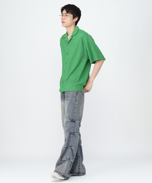 3.3 Field Trip （3.3フィールドトリップ）の「3.3 Field Trip／フレアタックデニム（デニムパンツ・メンズ・ダークグレー・LARGE/MEDIUM）」の7枚目の写真