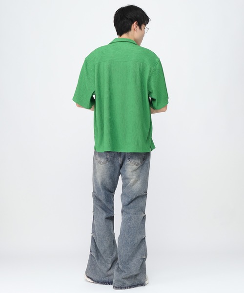 3.3 Field Trip （3.3フィールドトリップ）の「3.3 Field Trip／フレアタックデニム（デニムパンツ・メンズ・ダークグレー・LARGE/MEDIUM）」の8枚目の写真