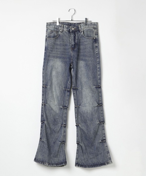 3.3 Field Trip （3.3フィールドトリップ）の「3.3 Field Trip／フレアタックデニム（デニムパンツ・メンズ・ダークグレー・LARGE/MEDIUM）」の11枚目の写真