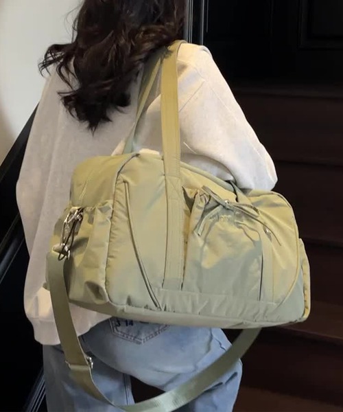 Lace Ladies（レースレディース）の「ソリッドカラー リボン付き 大容量 ボストン トート バッグ（ボストンバッグ・レディース・グレー/ブラック/パープル/グリーン・FREE）」の16枚目の写真