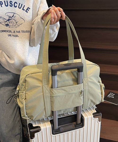 Lace Ladies（レースレディース）の「ソリッドカラー リボン付き 大容量 ボストン トート バッグ（ボストンバッグ・レディース・グレー/ブラック/パープル/グリーン・FREE）」の20枚目の写真