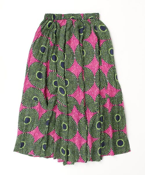 セール】レーヨン アフリカン柄 ギャザースカート（スカート