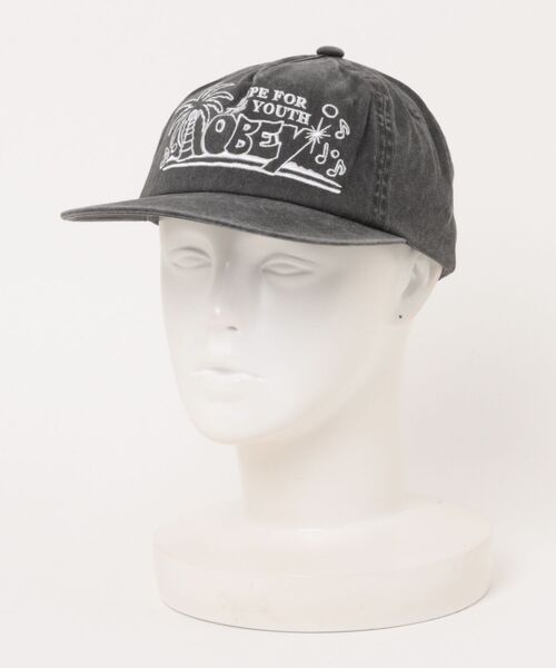 OBEY（オベイ）の「OBY/オベイ キャップ HOPE 5 PANEL STRAPBACK（キャップ・メンズ・ブラック/イエロー・FREE）」の6枚目の写真