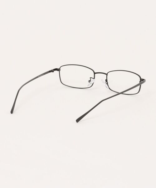 Chikashitsu +(チカシツプラス)の「【Chikashitsu +】slim square frame eyeglasses / 【チカシツプラス】スリムスクエアフレームアイグラス<着用動画あり>(メガネ・メンズ・ブラック/シルバー・ONE SIZE)」の10枚目の写真