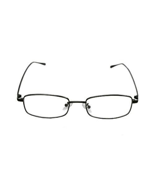 Chikashitsu +(チカシツプラス)の「【Chikashitsu +】slim square frame eyeglasses / 【チカシツプラス】スリムスクエアフレームアイグラス<着用動画あり>(メガネ・メンズ・ブラック/シルバー・ONE SIZE)」の4枚目の写真