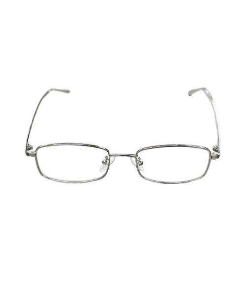Chikashitsu +(チカシツプラス)の「【Chikashitsu +】slim square frame eyeglasses / 【チカシツプラス】スリムスクエアフレームアイグラス<着用動画あり>(メガネ・メンズ・ブラック/シルバー・ONE SIZE)」の5枚目の写真