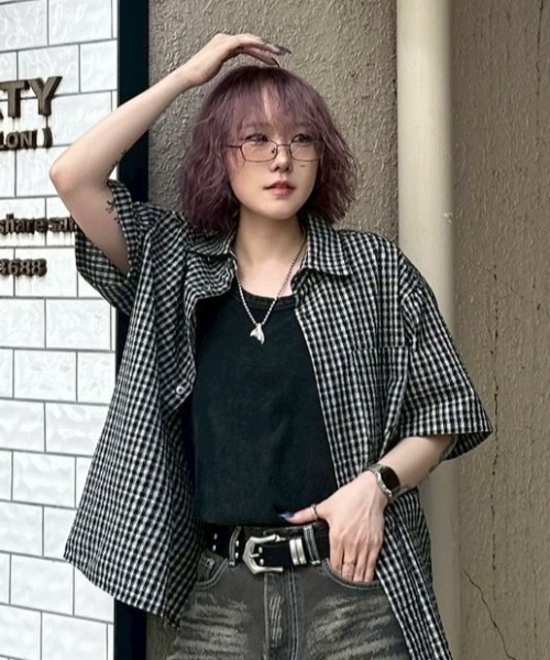 セール】【Chikashitsu +】slim square frame eyeglasses