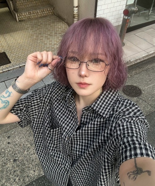 セール】【Chikashitsu +】slim square frame eyeglasses