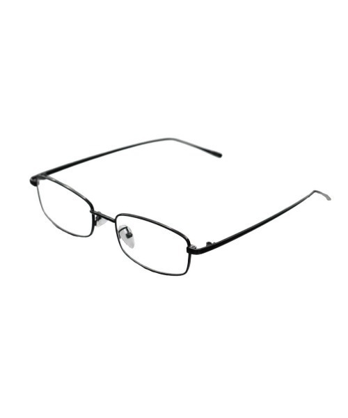Chikashitsu +(チカシツプラス)の「【Chikashitsu +】slim square frame eyeglasses / 【チカシツプラス】スリムスクエアフレームアイグラス<着用動画あり>(メガネ・メンズ・ブラック/シルバー・ONE SIZE)」の8枚目の写真