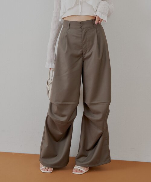 〓HOPE〓 Stockholm BROWNタック スラックス パンツ 〓HOPE〓 Stockholm BROWNタック スラックス パンツ - パンツ