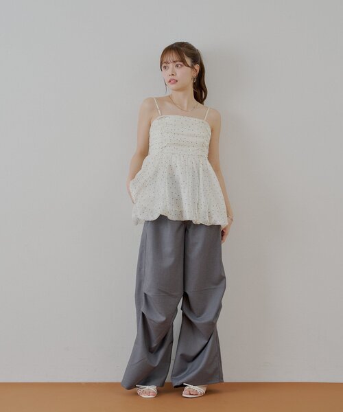 Chico（チコ）の「タックワイドスラックスパンツ（その他パンツ・レディース・ブラウン/グレー/ベージュ・FREE）」の6枚目の写真