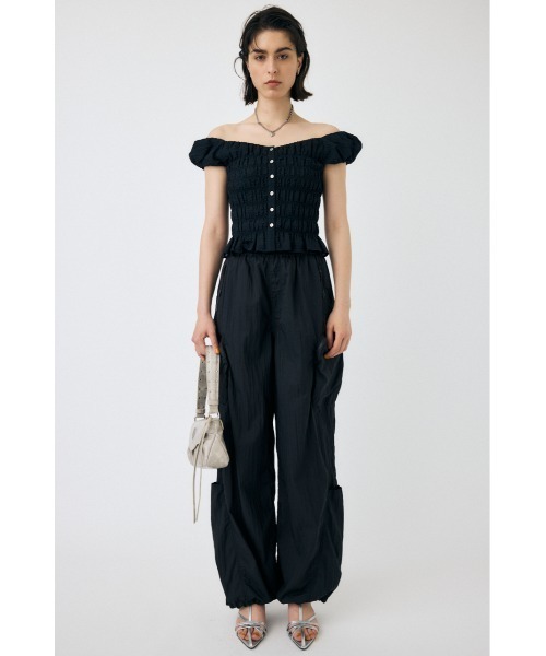 MOUSSY（マウジー）の「NYLON CARGO パンツ（カーゴパンツ・レディース・ブラック/グリーン系その他2・1/2）」の6枚目の写真