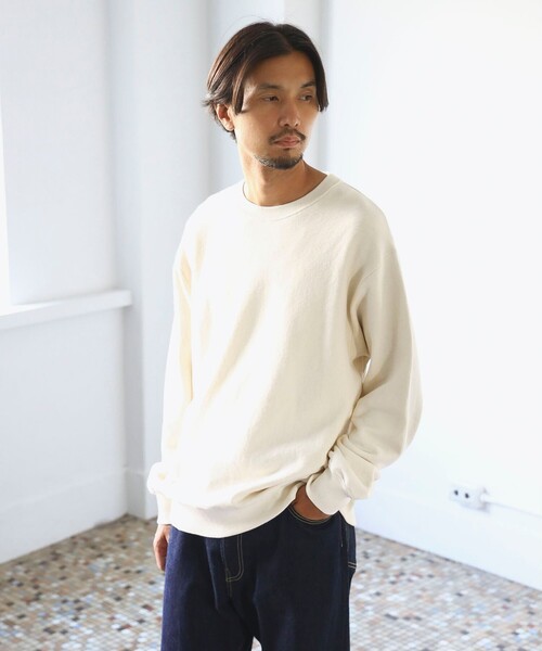 B:MING by BEAMS(ビーミングバイビームス)の「SIMPLE YET / ヴィンテージ 起毛 クルーネック スウェット(ユニセックス)(スウェット・メンズ・ホワイト系その他5/ブラック・S/M/L/XL)」の1枚目の写真