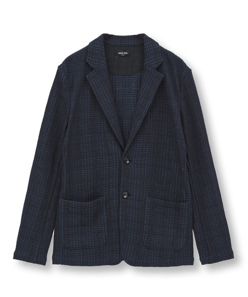 MEN'S BIGI（メンズビギ）の「ジャガードニット グレンチェックジャケット（その他アウター・メンズ・ブラック/オレンジ/ネイビー・01/02/03/04）」の2枚目の写真