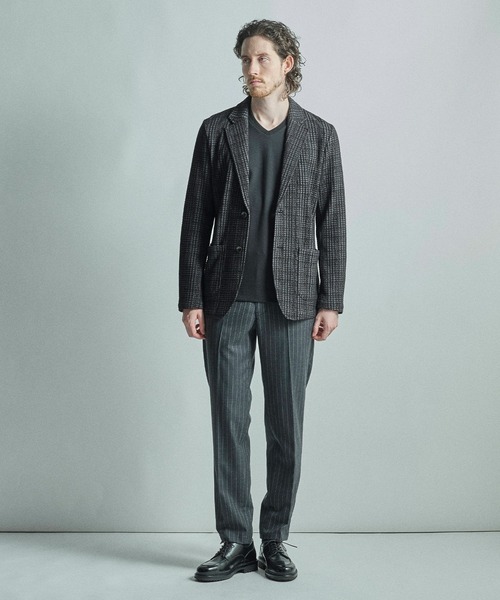 MEN'S BIGI（メンズビギ）の「ジャガードニット グレンチェックジャケット（その他アウター・メンズ・ブラック/オレンジ/ネイビー・01/02/03/04）」の10枚目の写真