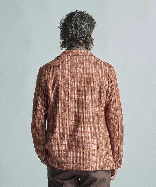 MEN'S BIGI（メンズビギ）の「ジャガードニット グレンチェックジャケット（その他アウター・メンズ・ブラック/オレンジ/ネイビー・01/02/03/04）」の6枚目の写真