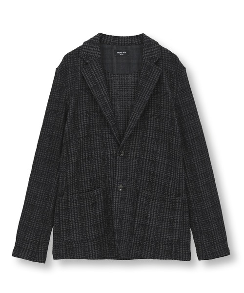 MEN'S BIGI（メンズビギ）の「ジャガードニット グレンチェックジャケット（その他アウター・メンズ・ブラック/オレンジ/ネイビー・01/02/03/04）」の9枚目の写真