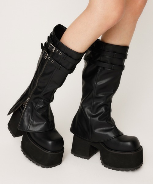 SLY（スライ）の「CHUNK SOLE COVERED BOOTS チャンクソール カバードブーツ（ブーツ・レディース・ブラウン/ブラック・SMALL/MEDIUM/LARGE）」の19枚目の写真