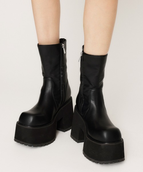 SLY（スライ）の「CHUNK SOLE COVERED BOOTS チャンクソール カバードブーツ（ブーツ・レディース・ブラウン/ブラック・SMALL/MEDIUM/LARGE）」の21枚目の写真