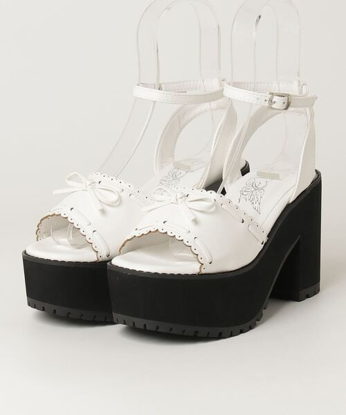 LOVEHUNTER(ラブハンター)の「LOVEHUNTER/+10cm 軽量厚底 ストラップリボンサンダル(2246)(サンダル・レディース・ホワイト/ブラック系1/ブラック系2・S/M/L/LL)」の8枚目の写真