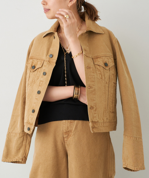 Deuxieme Classe（ドゥーズィエムクラス）の「【KALLMEYER/カルメイヤー】 Axel Shrunken Jacket（デニムジャケット・レディース・キャメル・FREE）」の16枚目の写真