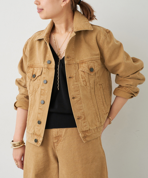 Deuxieme Classe（ドゥーズィエムクラス）の「【KALLMEYER/カルメイヤー】 Axel Shrunken Jacket（デニムジャケット・レディース・キャメル・FREE）」の19枚目の写真
