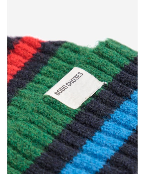 BOBO CHOSES（ボボショーズ）の「Striped knitted beanie（ニットキャップ/ビーニー・レディース・マルチ・58）」の2枚目の写真